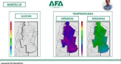 El meteorólogo Leonardo De Benedictis, asesor de Agricultores Federados Argentinos, con el informe del pronóstico del tiempo extendido para la semana.